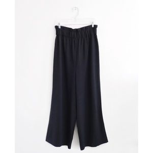 Ganni Black Paperbag Waist Wide Leg Pants 8 - NWOT